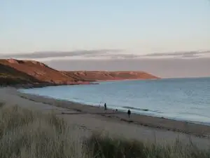 Fishing on Port Eynon Beach